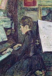 Mademoiselle Dihau (1843-1935) au piano, 1890